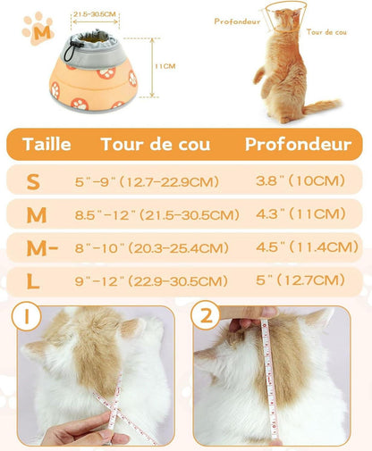 Supet Einstellbare Halskrause für Katzen Orange M 21.5-30.5cm
