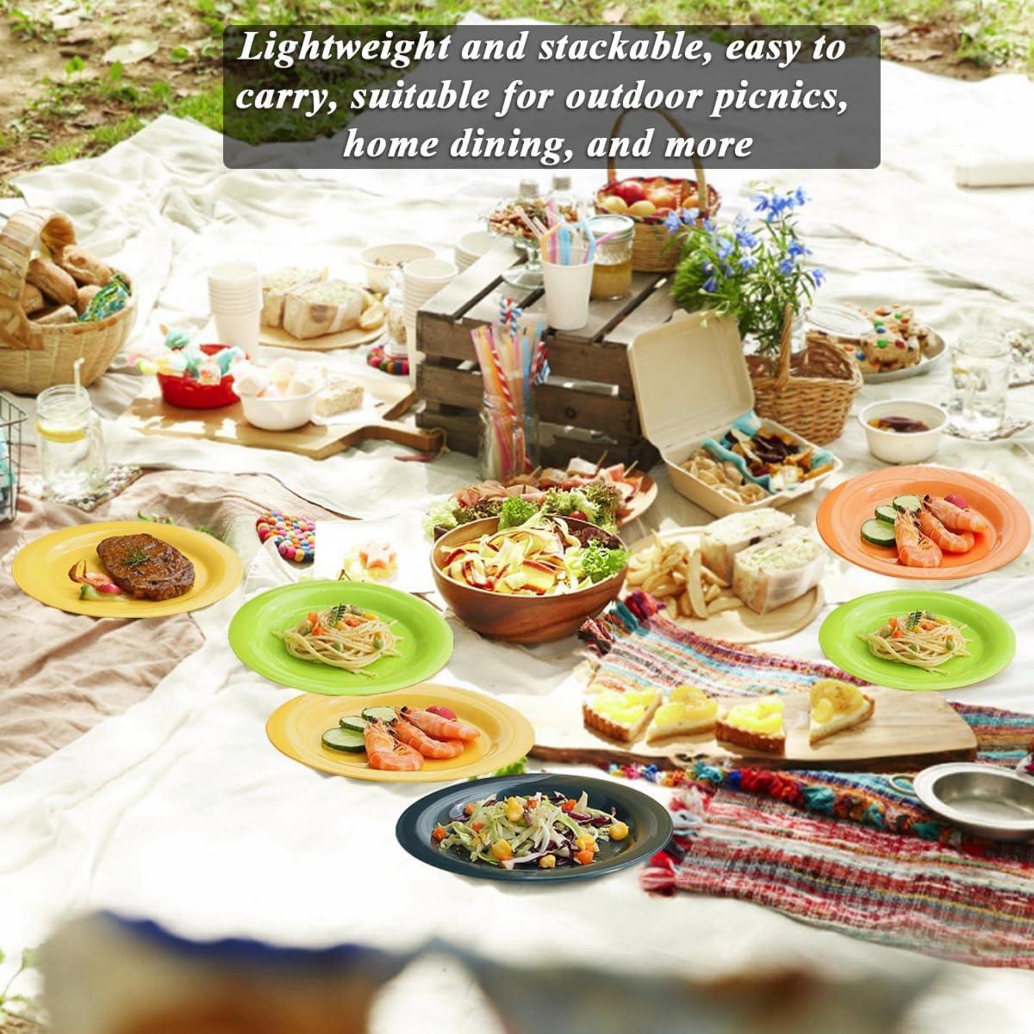 Evanda Kunststoff Teller Set 8er Speiseteller 26/19cm mikrowellengeeignet Spülmaschinenfest