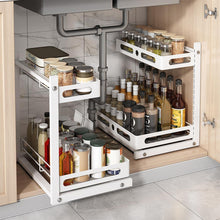 Ausziehbarer Küchenschrank Organizer mit 2 Etagen und 5