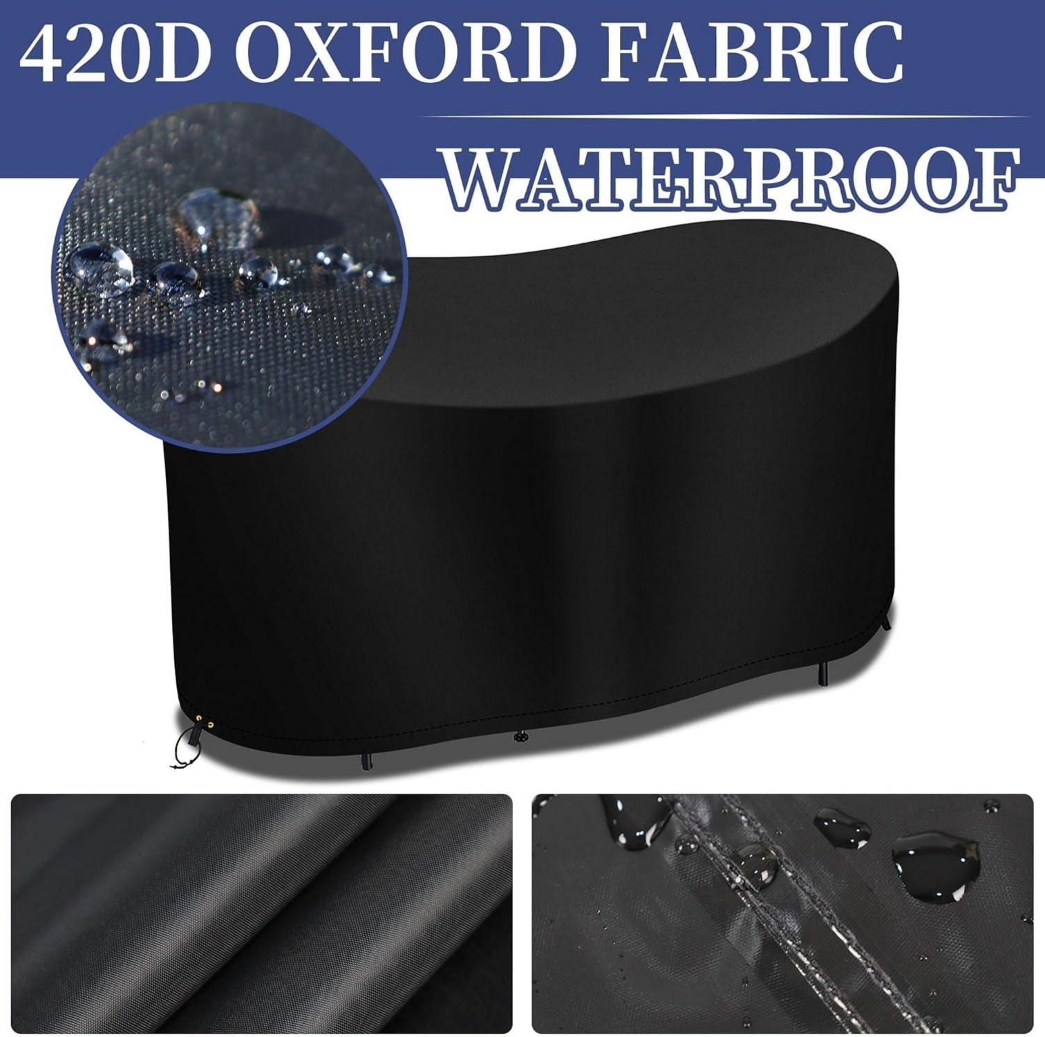Bistro Tischabdeckung 124x63x80cm wasserdicht 420D Schwarz