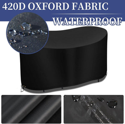 Bistro Tischabdeckung 124x63x80cm wasserdicht 420D Schwarz