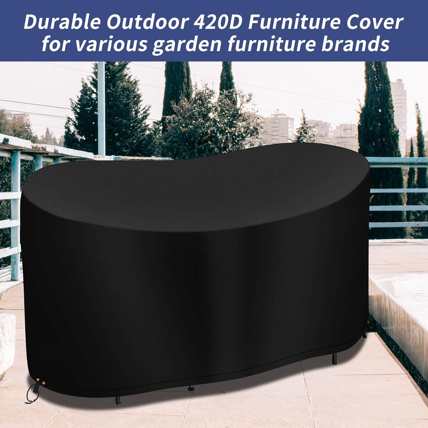 Wasserdichte Bistro-Set-Abdeckung 124x63x80cm Outdoor, Schwarz