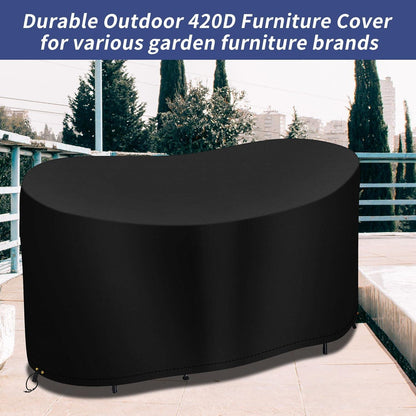 Wasserdichte Bistro-Set-Abdeckung 124x63x80cm Outdoor, Schwarz