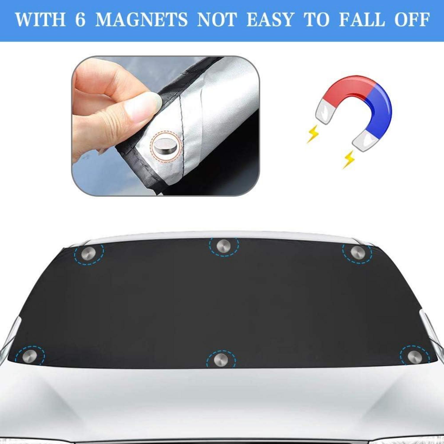 Frontscheibenabdeckung Auto, Windschutzscheibe Magnet Abdeckung 210x120cm
