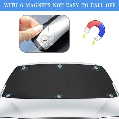 Frontscheibenabdeckung Auto, Windschutzscheibe Magnet Abdeckung 210x120cm