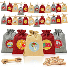 Adventskalender zum Befüllen 24 Stoffbeutel