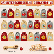 Adventskalender zum Befüllen 24 Stoffbeutel
