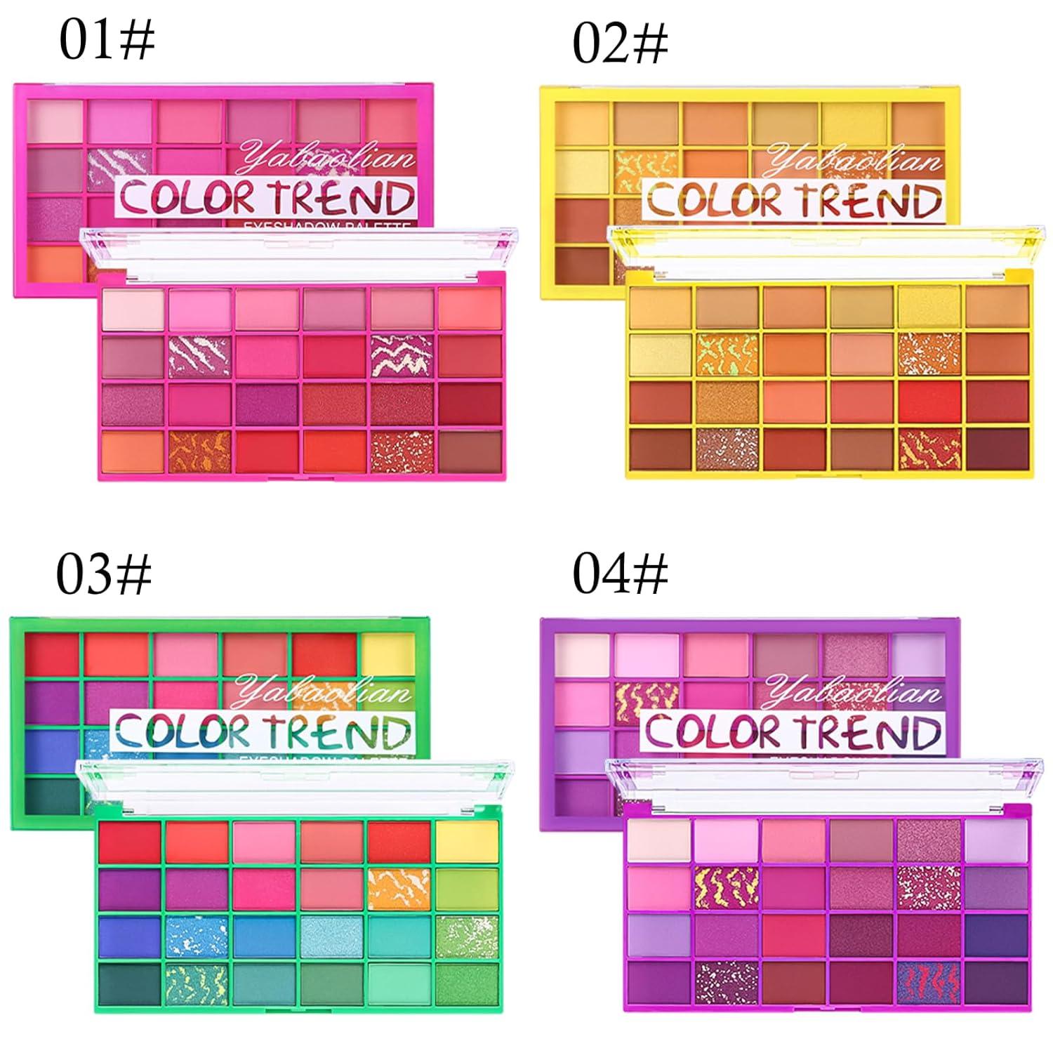 Lidschatten Palette 24 Farben Matt Schimmer Nudetöne Regenbogen Palette