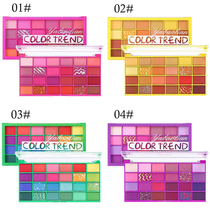 Lidschatten Palette 24 Farben Matt Schimmer Nudetöne Regenbogen Palette