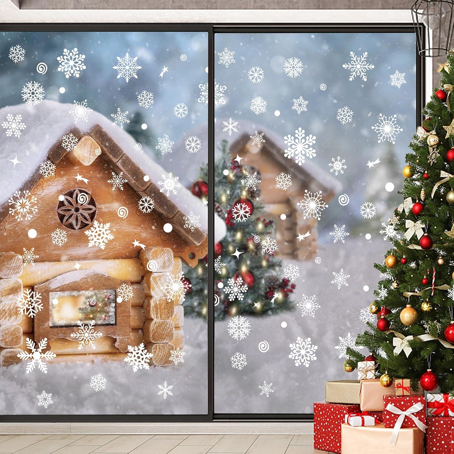 Fensterbilder Weihnachten Selbstklebend Schneeflocken Tür Glastüren Festliche Dekoration