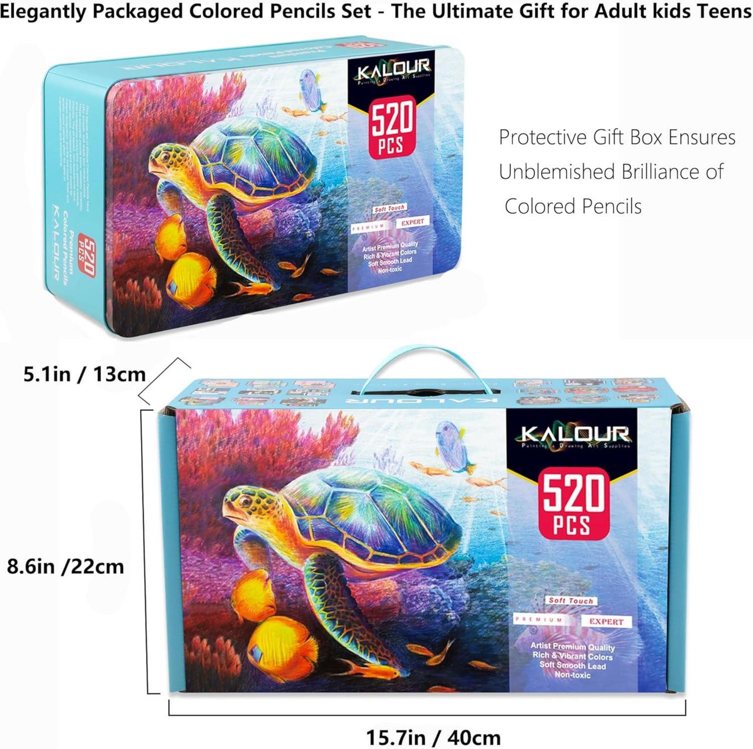 KALOUR Pro 520 Farben Buntstifte Set Künstler weicher Kern