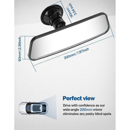 JOYTUTUS Panorama Auto Innenspiegel Saugnapf 200 x 60 mm