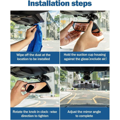 JOYTUTUS Panorama Auto Innenspiegel Saugnapf 200 x 60 mm