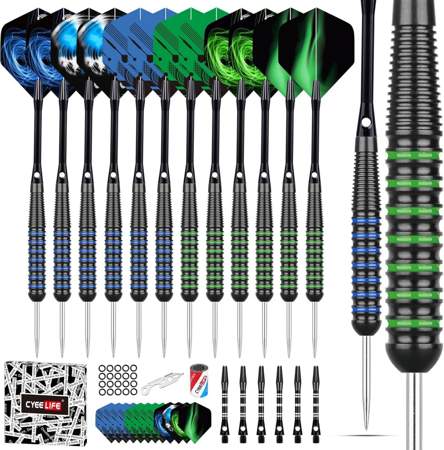 Dartpfeile Metallspitze 12 Stück 22g Profi Steeldarts Aluminium Schaft
