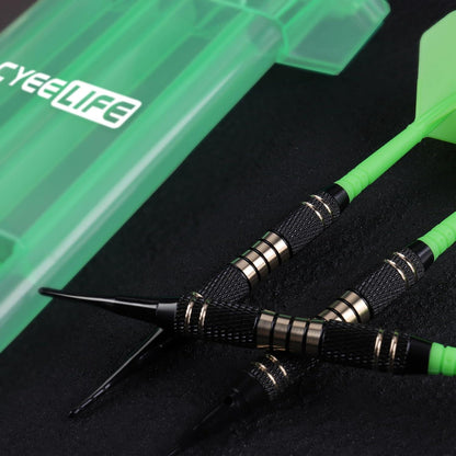 CyeeLife Dartpfeile Kunststoffspitze Set 3 Stück 18g Profi Softdarts Grün