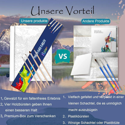 Malen nach Zahlen Landschaft XXL – DIY Ölgemälde für Erwachsene