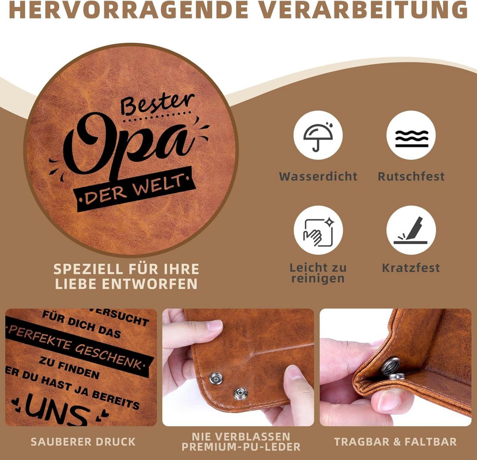 Lederschale Tablett Geschenke Opa Weihnachten Organizer Ablage