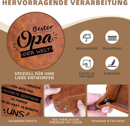 Lederschale Tablett Geschenke Opa Weihnachten Organizer Ablage