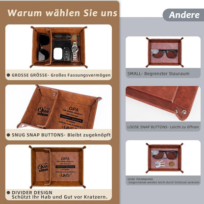 Leder Tablett Geschenk Opa Weihnachten Organizer Schlüssel Aufbewahrung