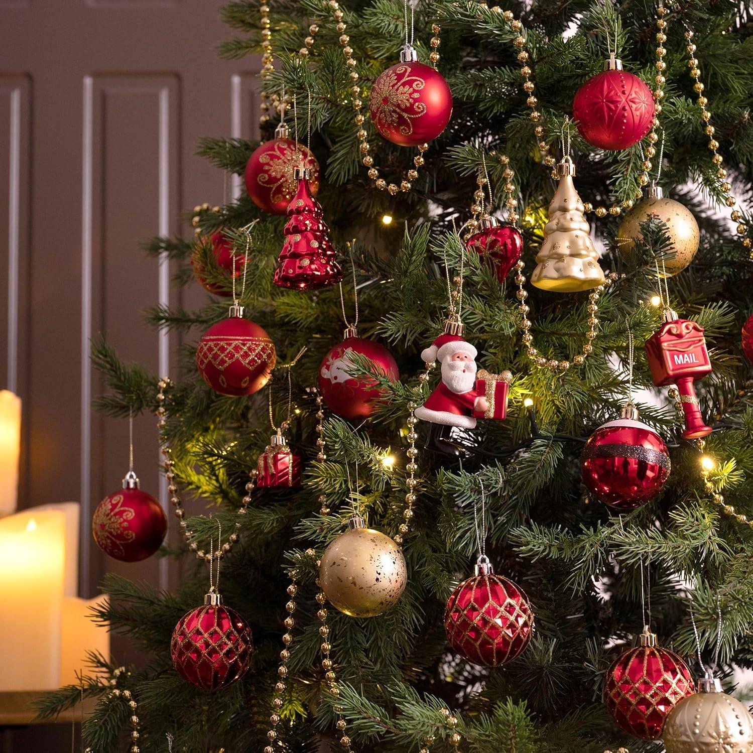 Valery Madelyn Weihnachtskugeln Set, 40-teilig, Rot Gold