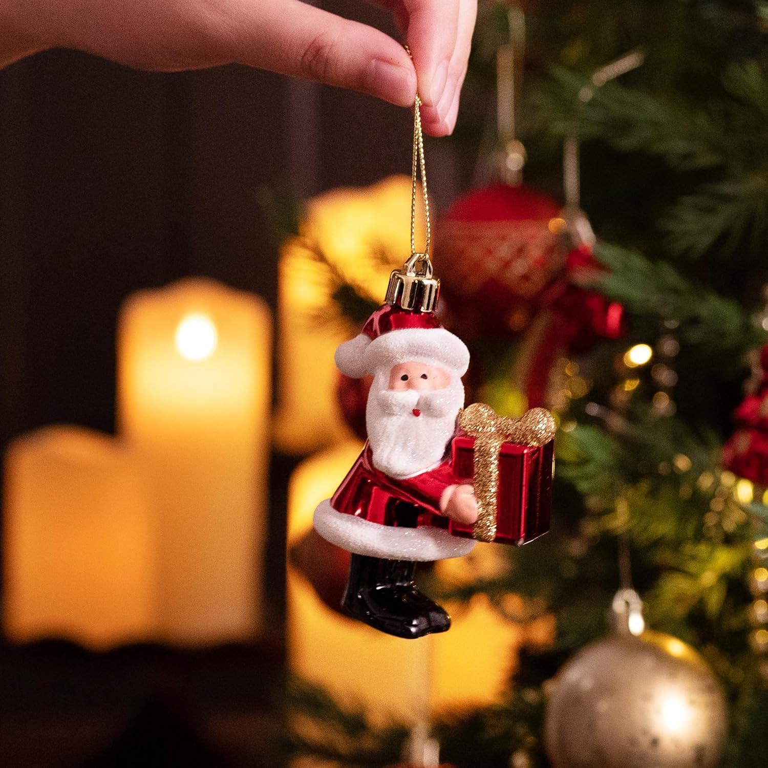 40er Set Weihnachtskugeln Kunststoff Rot Gold Deko Bälle