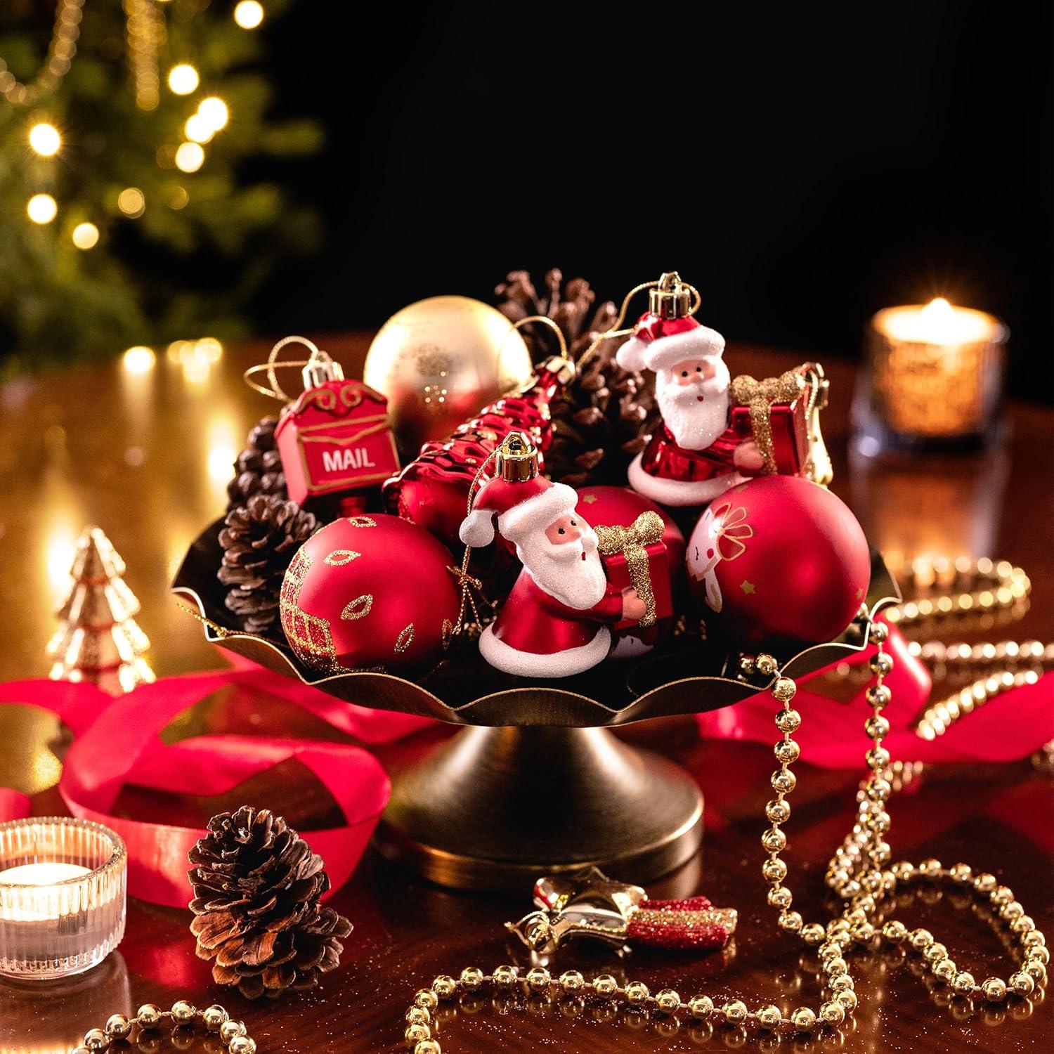 40er Set Weihnachtskugeln Rot Gold Christbaumschmuck Ornamente Valery Madelyn