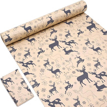 Geschenkpapier Rolle 15m Kraftpapier marineblauer Elch Weihnachten