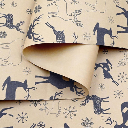 Weihnachts-Geschenkpapierrolle Kraftpapier Elch