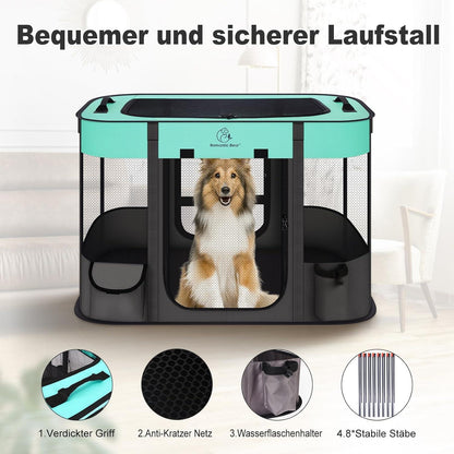 Welpenauslauf Hundebox Faltbar Wasserdicht Tierlaufstall