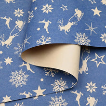 Weihnachtsgeschenkpapierrolle 15m x 43cm Kraftpapier Stern