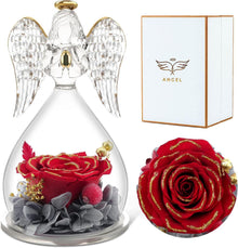 Ewige Rose Engel Glaskuppel Muttertagsgeschenk Handgefertigte Blume