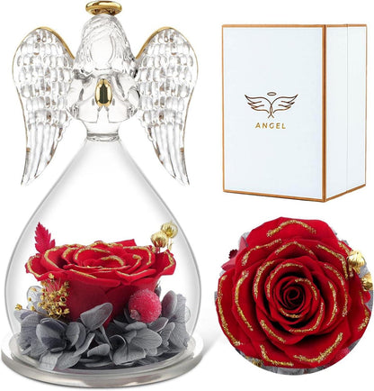 Ewige Rose Engel Glaskuppel Muttertagsgeschenk Handgefertigte Blume