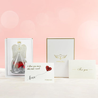 Handgefertigte Ewige Rose Engel Figur Muttertag Geschenk