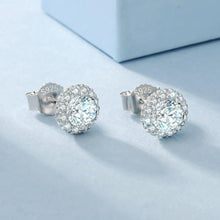 Moissanite Ohrringe Damen 925 Silber Halo Blume 1,0/2,0