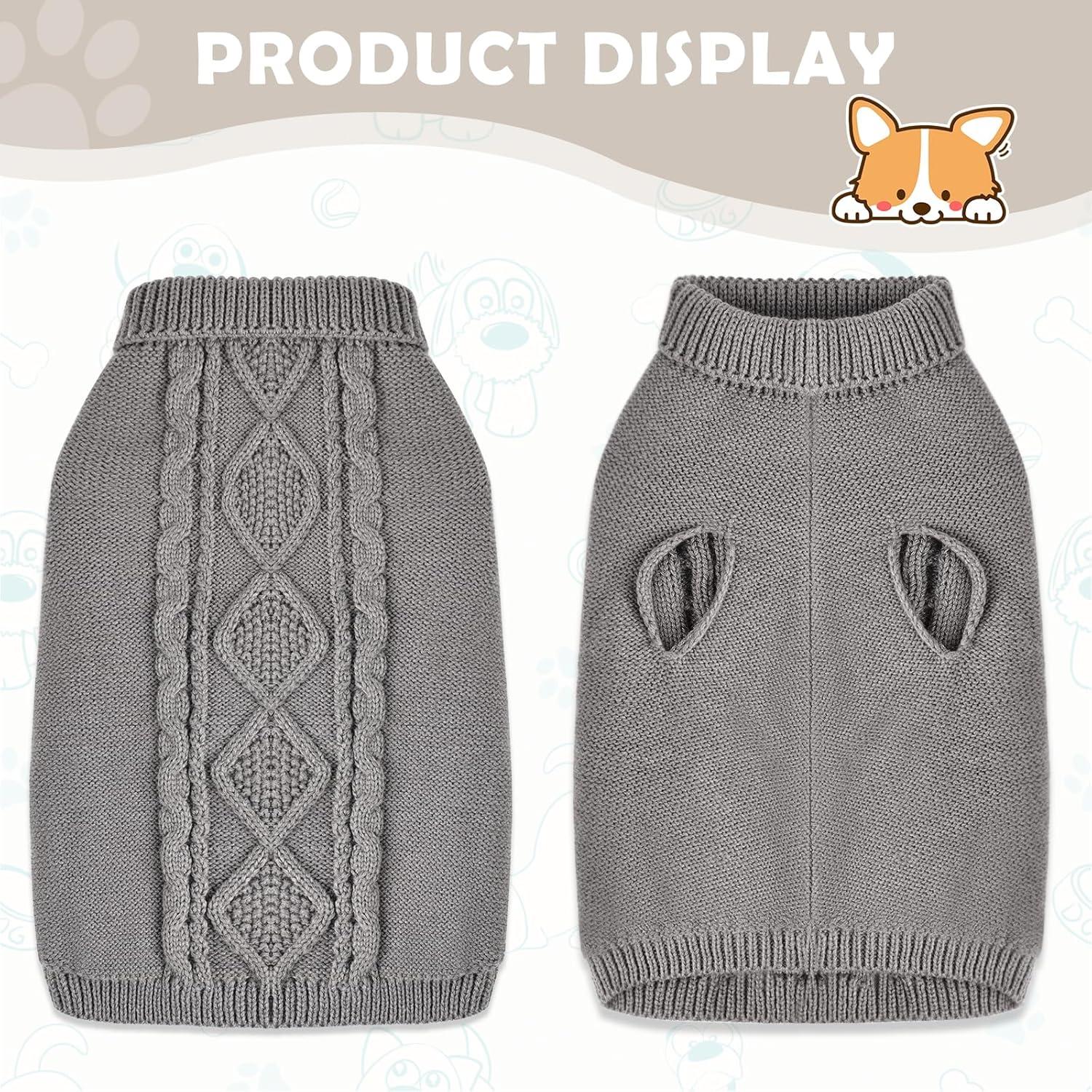 Hundepullover Winter Strickpullover Rollkragen Warme