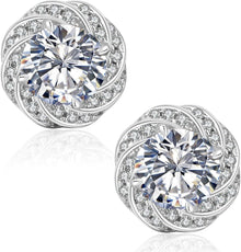 Moissanite Ohrringe Damen Halo Blume 1,0/2,0 Karat D VVS1