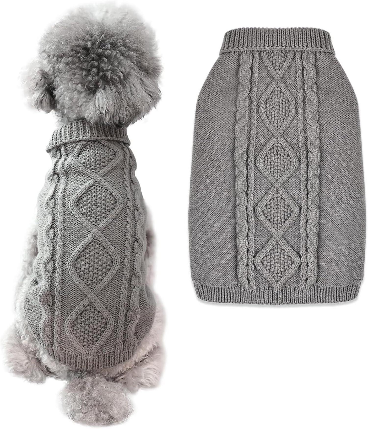 Hundepullover Winter Warmer Rollkragen Strickpullover Weich Kleine