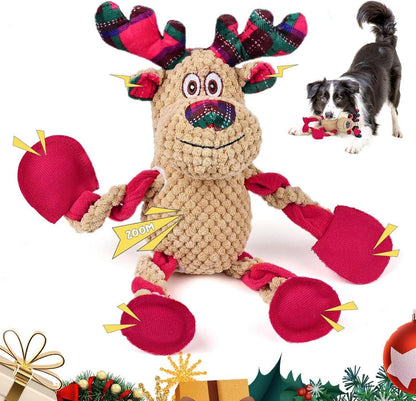 Interaktives Hundespielzeug Elch Weihnachten Quietschend Waschbar