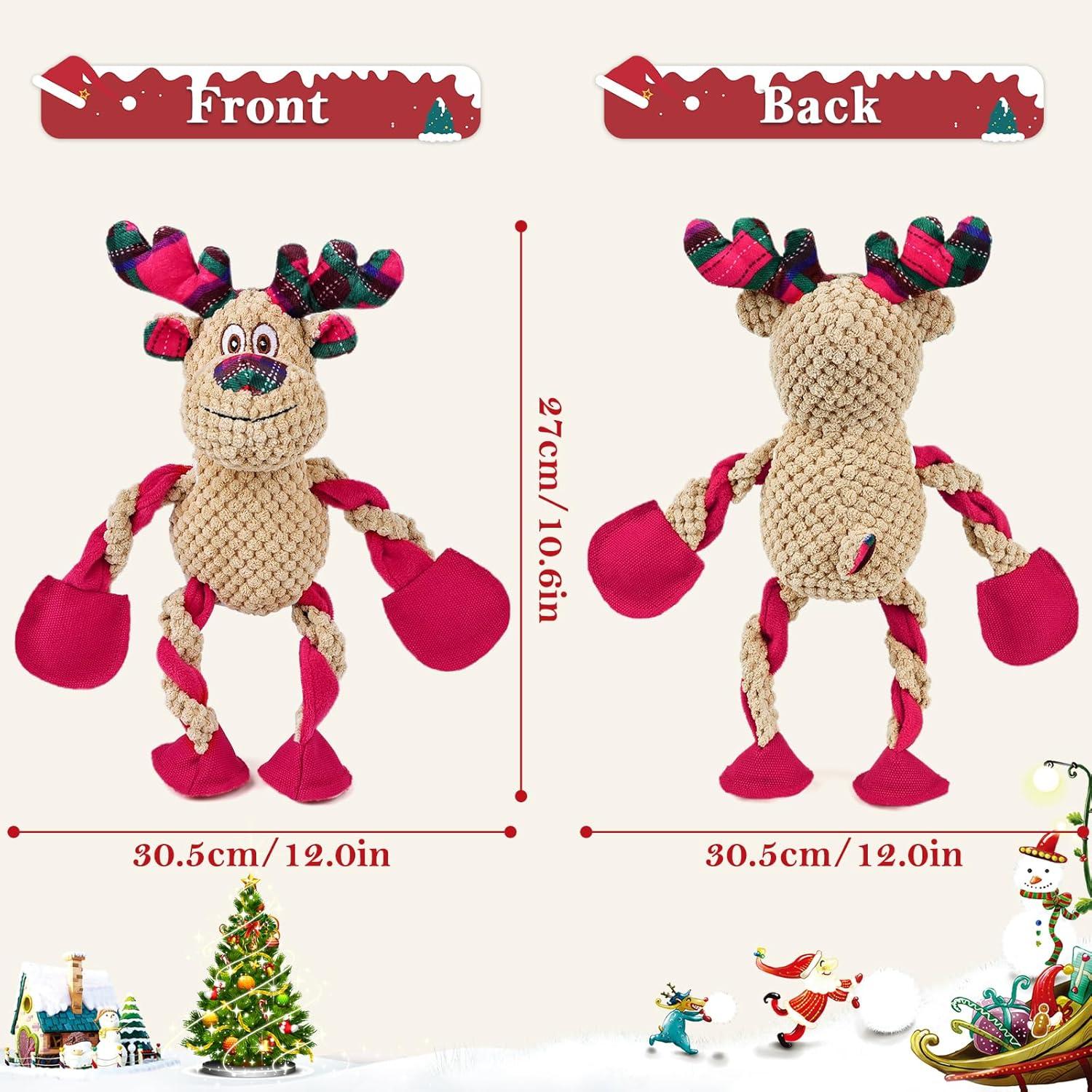 Interaktives Hundespielzeug Elch Weihnachten Quietschend Waschbar