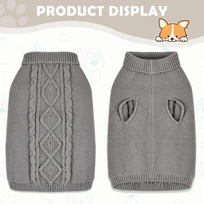 Hundepullover Rollkragen Strickpullover Warmer Winter Weich