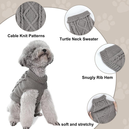 Hundepullover Winter Rollkragen Strickpullover Katzen Hunde X-Large Diamant-Stil