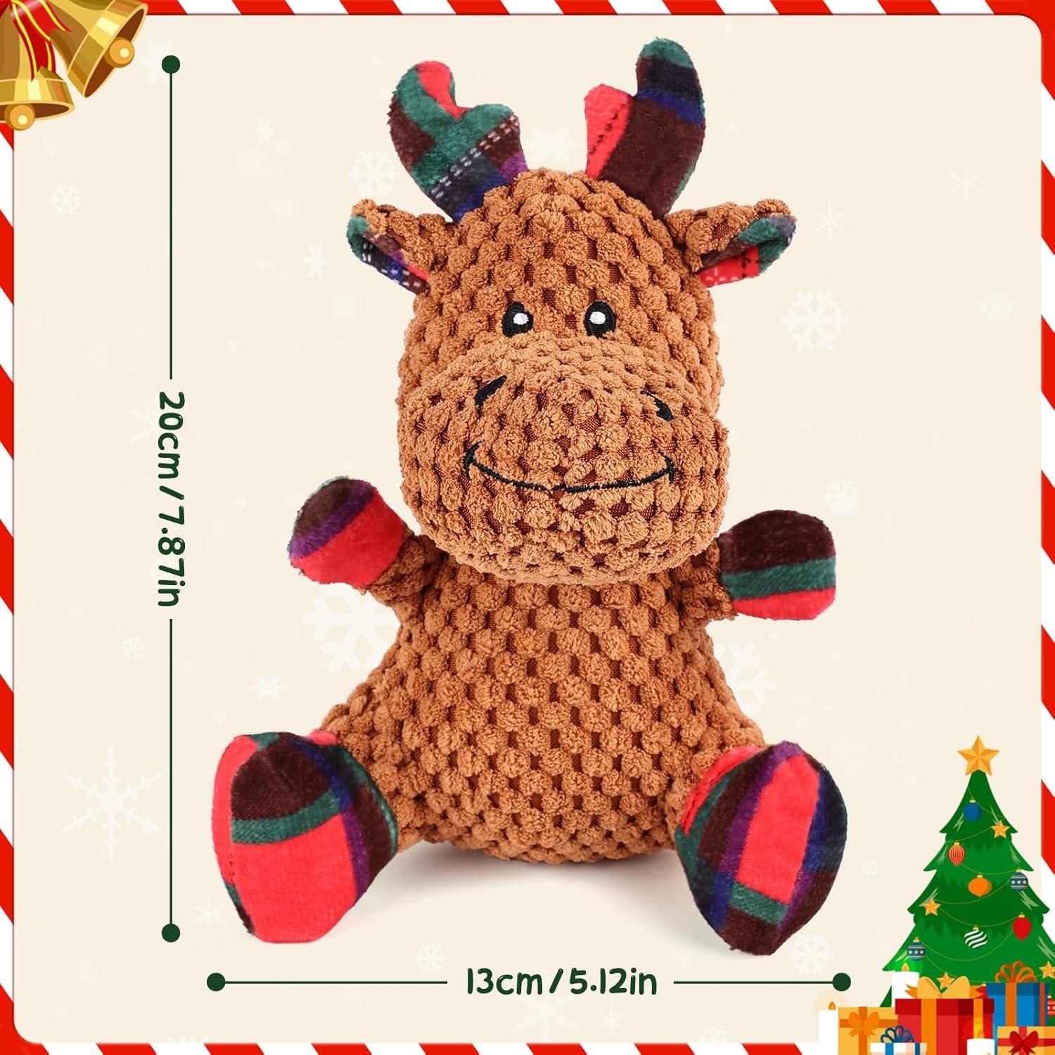 Hundespielzeug Weihnachten Kuscheltier Elch Quietschend