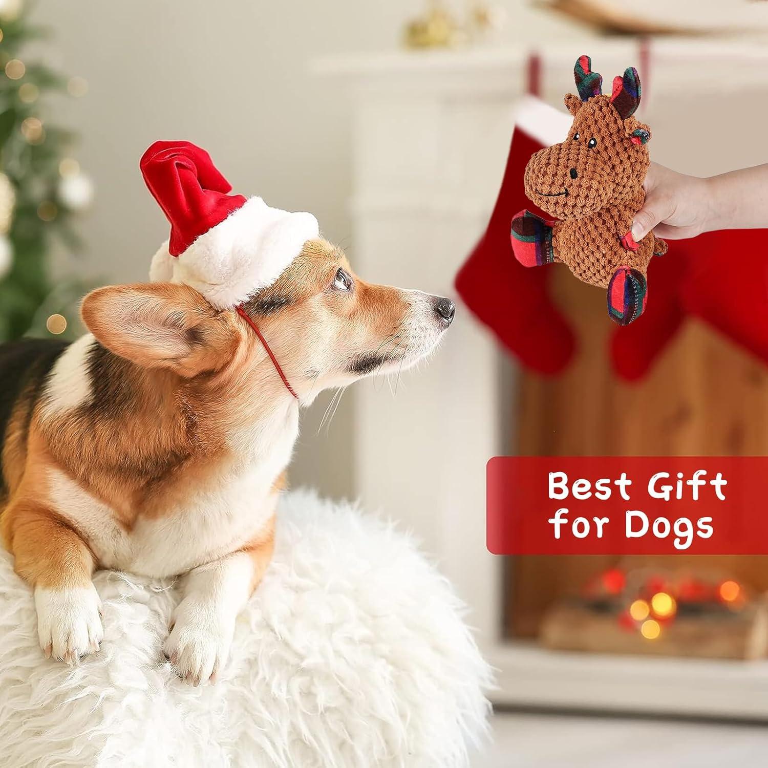 Quietschendes Elch Hundespielzeug Weihnachten für kleine & mittelgroße