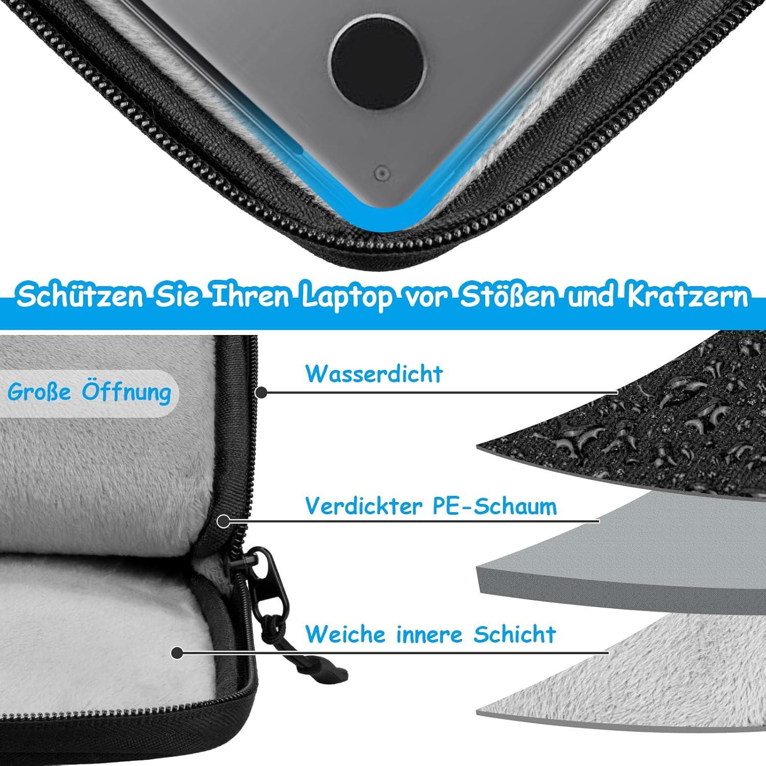Laptoptasche 13 Zoll MacBook Air Pro M1 M2 Tasche Laptophülle 2 Fach iPad