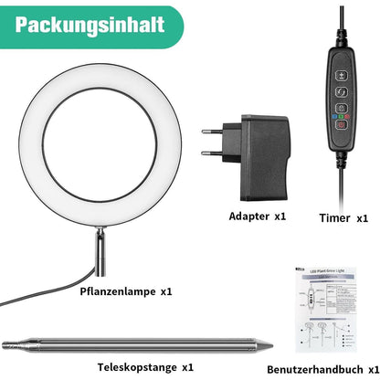 Pflanzenlampe LED Vollspektrum Grow Lampe 3 Modi Timer