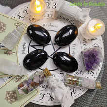QINJIEJIE Groß Obsidian Ovale Kristall Meditation Yoga Deko 1PC D-obsidian