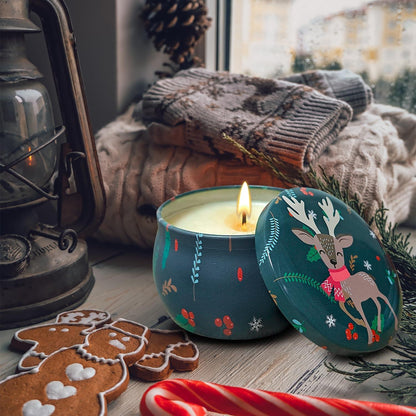 VETOUR Weihnachten Duftkerzen Geschenkset Zitronen Kürbis Zimt Vanille