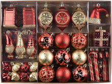 100er Set Weihnachtskugeln Christbaumschmuck in Rot Gold