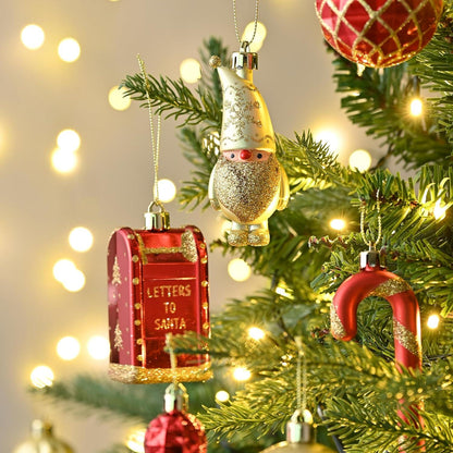 100 Weihnachtskugeln Christbaumschmuck Set Rot Gold Geschenkpaket