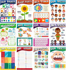 Pädagogische Poster für Kleinkinder 12er Set mit Whiteboard-Stift